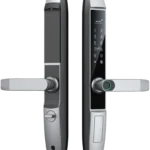 Smart fingerprint door lock in silver finish