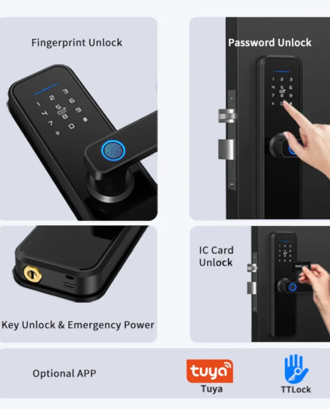 M1 Smart Lock multi-access unlock fingerprint password IC card key