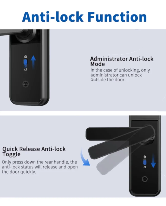 M1 Smart Lock anti-lock function with quick release and admin mode