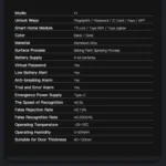 X1 Smart Lock Specifications – Fingerprint, Password, IC Card, App