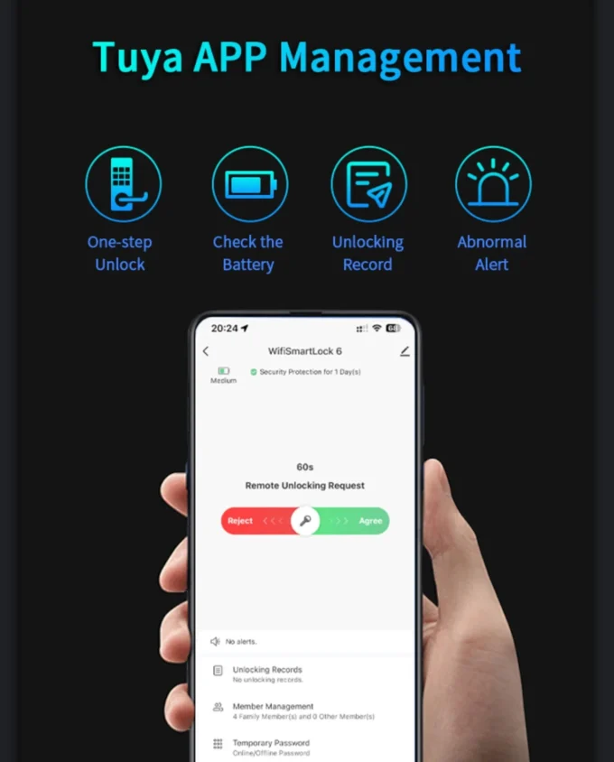 X1 Smart Lock Tuya App Control with Remote Access and Alerts