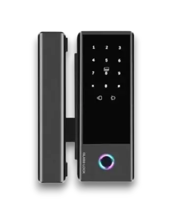 Super Lock 2 smart glass door lock with fingerprint, PIN, RFID, and remote unlocking – OEM & ODM manufacturer in China.